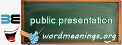 WordMeaning blackboard for public presentation